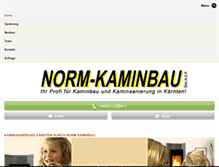 Tablet Screenshot of norm-kaminbau.at